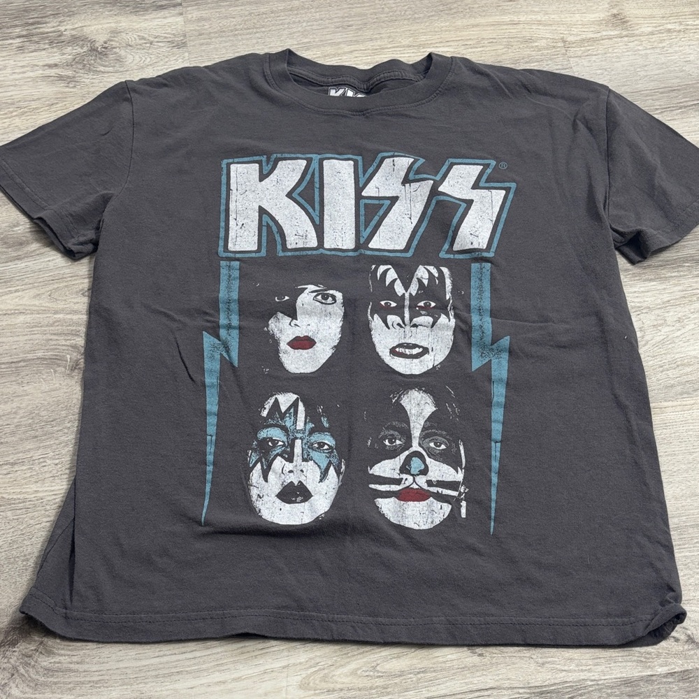 Kiss  Short Sleeve Tee - Black and Blue